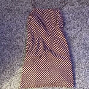 Checkered Spaghetti Strap Dress